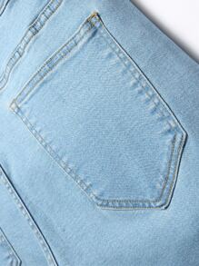 Manfinity Homme Quần Jeans Cargo Màu Xanh Nhạt Cotton Túi Xiên Cho Nam Quần Jeans Nhẹ, Dành Cho Chồng, Quà Tặng Bạn Trai - Rửa nhẹ - Xem 4