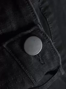 Manfinity Men Heart & Paint Drip Print Jeans - Black - View 5