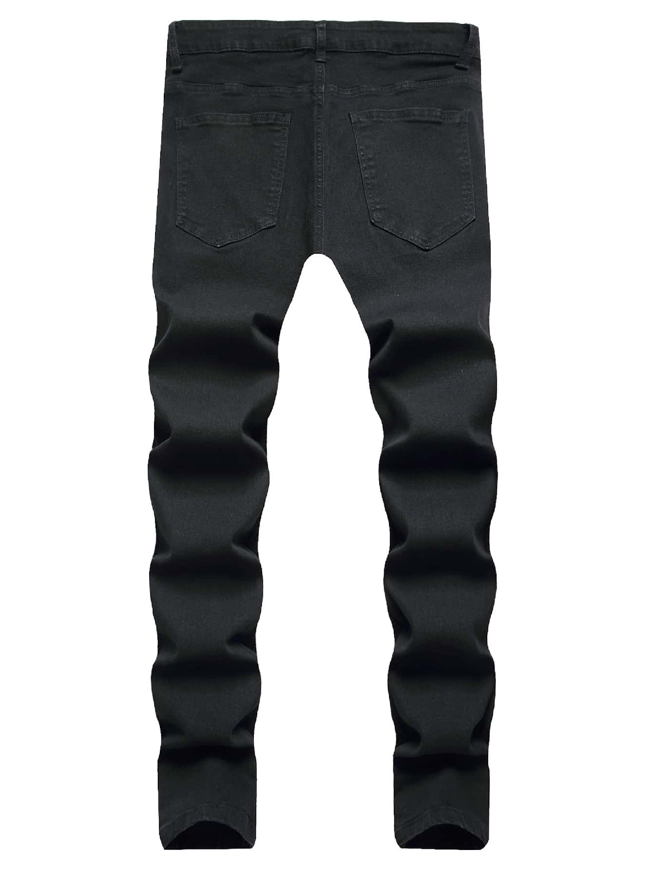 Manfinity Men Ripped Skinny Jeans - Black - View 2