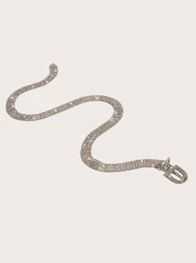 Cinturón con diseño de diamante de imitación - Plateado - Ver 2