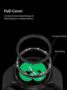 1入組鋼化手錶屏幕保護膜與三星兼容 - 黑色 - 查看 3