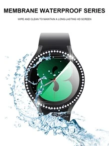 1入組鋼化手錶屏幕保護膜與三星兼容 - 黑色 - 查看 4