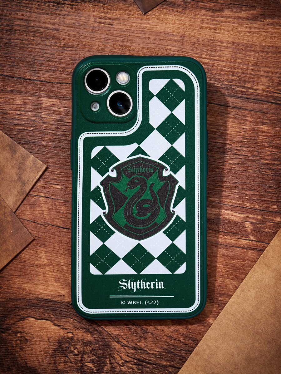 HARRY POTTER X SHEIN Funda de teléfono con estampado de serpiente a cuadros, compatible con iPhone - Multicolor - Ver 1