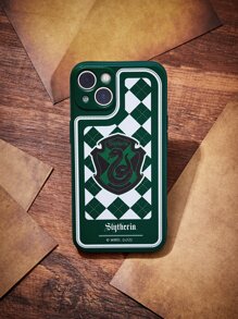 HARRY POTTER X SHEIN Funda de teléfono con estampado de serpiente a cuadros, compatible con iPhone - Multicolor - Ver 3