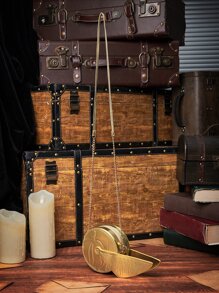 HARRY POTTER X SHEIN Metallic Wing Decor Novelty Bag - Gold - View 6