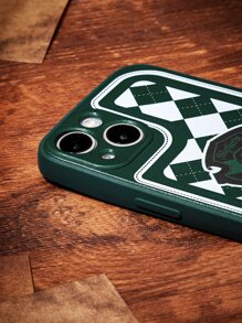 HARRY POTTER X SHEIN Funda de teléfono con estampado de serpiente a cuadros, compatible con iPhone - Multicolor - Ver 4