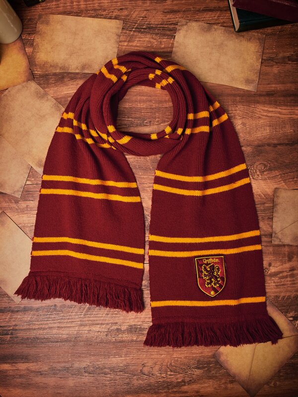 HARRY POTTER X SHEIN Sjaal met geborduurde leeuw en kwastjes SHEIN