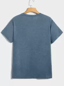 Manfinity VCAY Men Graphic Print Tee - Dusty Blue - View 2