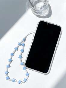 1pc Phone Case With Space Shell, Clouds And Stars Design And Lanyard, Compatible With Iphone, Compatible With Xiaomi, Compatible With Huawei, Compatible With Samsung (S2/S3), Transparent Protector,International Version, Not The Domestic Version - Blue - View 3