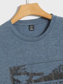 Manfinity VCAY Men Graphic Print Tee - Dusty Blue - View 4