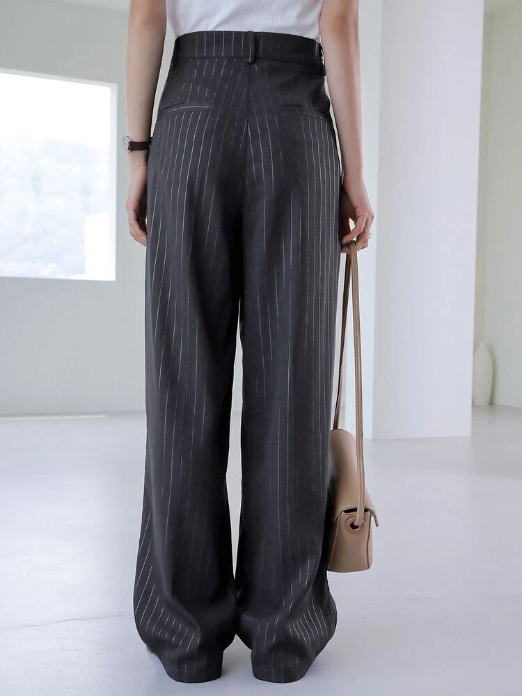 Striped Print Wide Leg Pants,Women Dress Pants,Teacher Pants