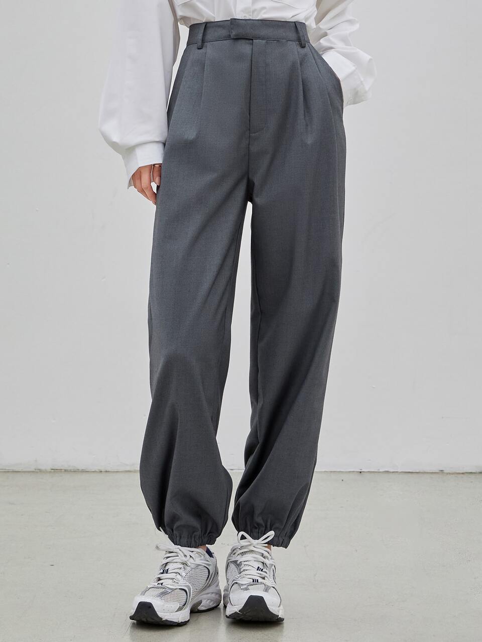 Solid Slant Pocket Pants