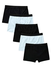 男孩5入組腰部字母條帶平角內褲 - 彩色 - 查看 2