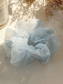 Scrunchie rắn tối giản - Màu xanh nhạt - Xem 2