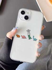 Cartoon Pattern Printed Apple Phone Case - Multicolor - View 1