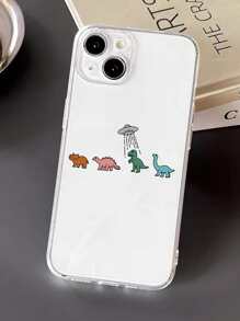 Cartoon Pattern Printed Apple Phone Case - Multicolor - View 3