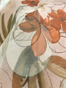 Cortina transparente panel única con patrón de flor - Multicolor - Ver 8