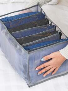 1入組撞色滾邊多格長褲收納盒 - 灰色 - 查看 1