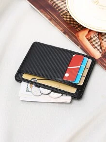 Men Textured For Offices Schools Students Gift For Father Lightweight Portable Card ID Card White-Collar Workers For Male Holiday For Anniversary For Birthday Gift Accessories Gift Present Casual Card Holder Wallet Business Card Holder Credit Card Holder For Men Mini Wallet Card Wallet - Black - View 3