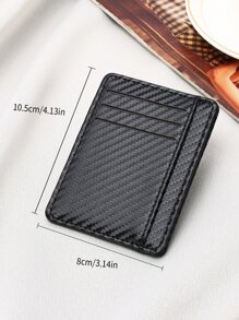 Men Textured For Offices Schools Students Gift For Father Lightweight Portable Card ID Card White-Collar Workers For Male Holiday For Anniversary For Birthday Gift Accessories Gift Present Casual Card Holder Wallet Business Card Holder Credit Card Holder For Men Mini Wallet Card Wallet - Black - View 4