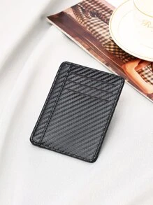 Men Textured For Offices Schools Students Gift For Father Lightweight Portable Card ID Card White-Collar Workers For Male Holiday For Anniversary For Birthday Gift Accessories Gift Present Casual Card Holder Wallet Business Card Holder Credit Card Holder For Men Mini Wallet Card Wallet - Black - View 5