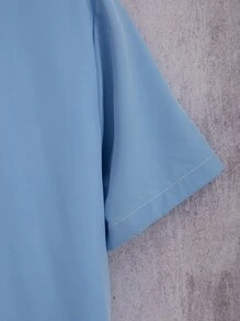 Manfinity Homme Men 1pc Solid Button Up Shirt - Baby Blue - View 4