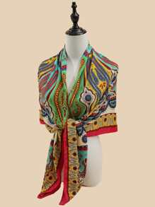 Pañuelo con estampado de flor - Multicolor - Ver 1