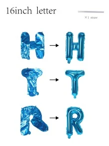 1pc Letter Design Balloon - Blue - View 4