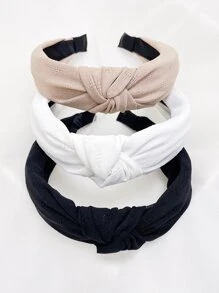 3pcs/Set Women's Knotted Headband, Hair Accessories, Simple & Elegant, Solid Color, For Daily Wear And School Outfits,Hairband,Hair Hoop Headbands