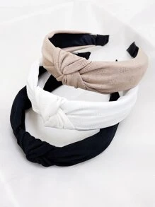 3pcs/Set Women's Knotted Headband, Hair Accessories, Simple & Elegant, Solid Color, For Daily Wear And School Outfits,Hairband,Hair Hoop Headbands