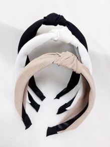3pcs/Set Women's Knotted Headband, Hair Accessories, Simple & Elegant, Solid Color, For Daily Wear And School Outfits,Hairband,Hair Hoop Headbands