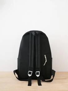 Bộ túi trẻ em Khối Màu Lá thư Có thể điều chỉnh được Đôi tay cầm - màu đen - Xem 2