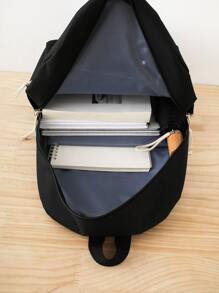 Bộ túi trẻ em Khối Màu Lá thư Có thể điều chỉnh được Đôi tay cầm - màu đen - Xem 5