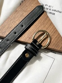 DAZY Oval Buckle Belt - Black - View 11