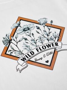 Mulvari 大碼標語和印花T恤 - 白色 - 查看 4