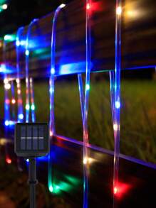 1pc Solar-Powered Led Copper Wire Tube Light With 20/30/50 Lamps, 4/5/7 Meters Long For Outdoor Decoration And Camping, Rainbow Color, Outdoor Garden Lighting For Pathway, Yard, Patio - Multicolor - View 2