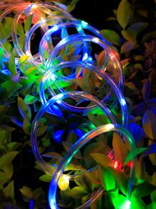 1pc Solar-Powered Led Copper Wire Tube Light With 20/30/50 Lamps, 4/5/7 Meters Long For Outdoor Decoration And Camping, Rainbow Color, Outdoor Garden Lighting For Pathway, Yard, Patio - Multicolor - View 4