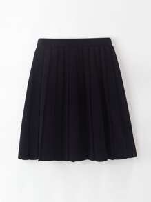 SHEIN Explorewe 少女用毛衣料編織的鋸齒式裙子