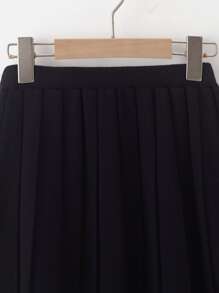 SHEIN Explorewe 少女用毛衣料編織的鋸齒式裙子