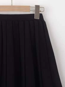 SHEIN Explorewe 少女用毛衣料編織的鋸齒式裙子