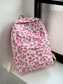 Leopard Print Functional Backpack - Multicolor - View 1
