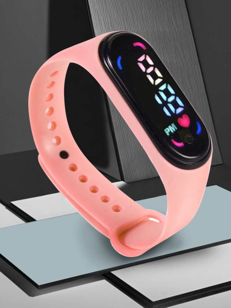 Reloj electrónico LED exhibición oval - Rosa - Añade 1