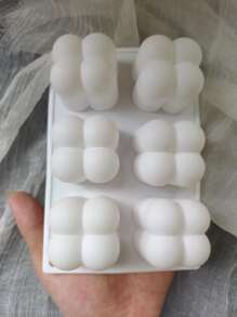 1pc Candle DIY Silicone Mold, 6 Grid Tube Candle Mold, For DIY - White - View 2