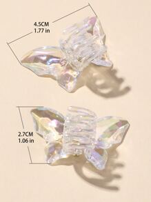 2入組蝴蝶形狀髮爪 - 彩色 - 查看 5