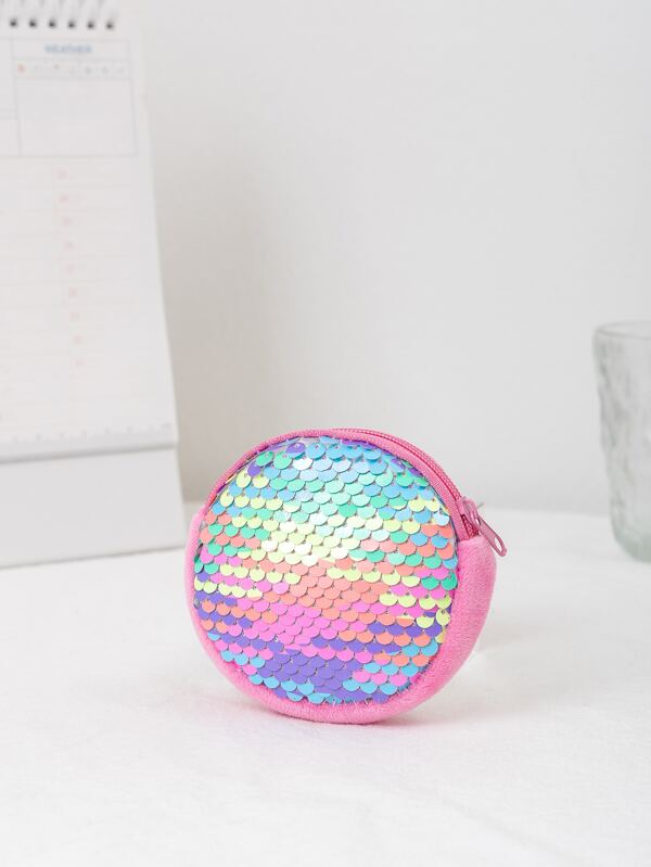 Girls Sequin Decor Coin Purse