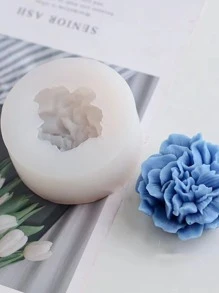 1 Khuôn nến silicon thiết kế hoa, Khuôn silicon trang trí màu trắng cho DIY - Trong sáng - Xem 3