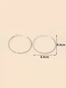 Hoa tai vòng trang trí Rhinestone - Bạc - Xem 3