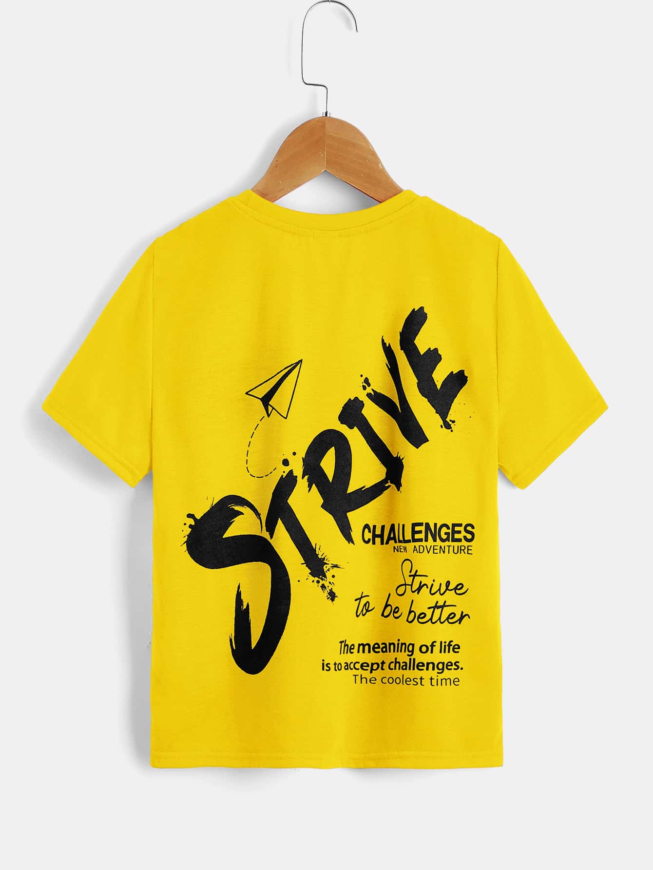 SHEIN Tween Boy 標語印花t卹,簡約舒適休閒,適合夏季日常穿著