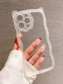 Fashionable Minimalist Wine Red Phone Case, Compatible With Iphone 16 ProMax/16/16 Pro/16 Plus/15/15 ProMax/15 Pro/15 Plus/11/12/13/14 ProMax/XS/XR/11 Pro/11 ProMax/12 Pro/12 ProMax/13 Pro/13 ProMax/14 Pro/14 ProMax/14 Plus Soft Shell - Clear - View 2