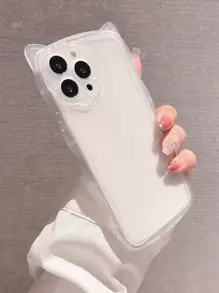 Fashionable Minimalist Wine Red Phone Case, Compatible With Iphone 16 ProMax/16/16 Pro/16 Plus/15/15 ProMax/15 Pro/15 Plus/11/12/13/14 ProMax/XS/XR/11 Pro/11 ProMax/12 Pro/12 ProMax/13 Pro/13 ProMax/14 Pro/14 ProMax/14 Plus Soft Shell - Clear - View 4